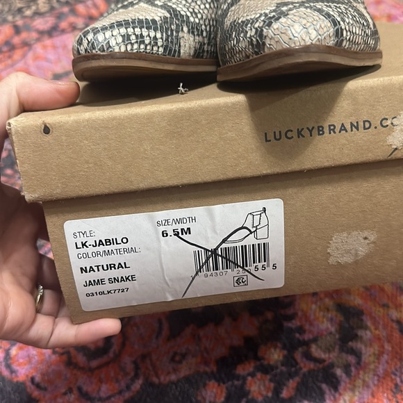 Lucky Brand Jabilo Snake Print Leather Block Heel Western Booties Size 6.5 - Picture 14 of 14